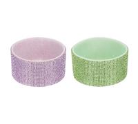 PATIKIL Glitter Silicone Boot, 2 Pcs Diamond Water Bottle Protective Boot Shining Anti Slip Cup Sleeve Accessories for Stanley Tumbler 20-40OZ with 2.8" Bottom, Purple/Green