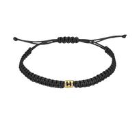 PATIKIL Gold Initial Bracelets for Men, Adjustable Handmade Rope Braided Initial String Bracelets for Women Men Matching Couple Gifts Friendship(Black, H)