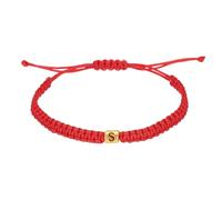 PATIKIL Gold Initial Bracelets for Men, Adjustable Handmade Rope Braided Initial String Bracelets for Women Men Matching Couple Gifts Friendship(Red, S)