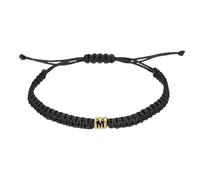 PATIKIL Gold Initial Bracelets for Men, Adjustable Handmade Rope Braided Initial String Bracelets for Women Men Matching Couple Gifts Friendship(Black, M)