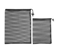 PATIKIL Golf Ball Storage Bag Set, 2 Pack Nylon Drawstring Mesh Storage Pouch Hold 30/20 Balls for Golf Organizer, Black