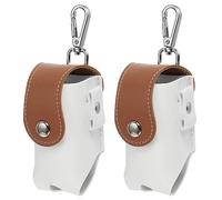 PATIKIL Golf Ball Waist Bag, 2 Pack Golf Ball Carry Pouch with Tee Holder, Buckle, Clip for Women Men Belt Golf Storage, White Brown