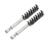 PATIKIL Golf Clubs Head Hosel Brush 0.43 Inch, 2 Pack Golf Shaft Ferrules Cleaning Tool Hex Shank Handle Electric Drill Wire Brush for Wood and Iron, Silver