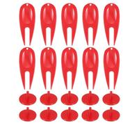 PATIKIL Golf Divot Repair Tool, 18 Pack Plastic Golf Divot Tool Golf Green Divot Fork with Ball Marker for Golf Golfer Repairing, Red