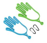 PATIKIL Golf Gloves Stretcher, 2 Pack Plastic Keeper Support Rack Holder Dryer Hanger Frame with Hanging Hooks for Sports Gloves Maintenance, Green/Blue