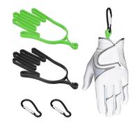 PATIKIL Golf Gloves Stretcher, 2 Pcs Plastic Keeper Support Rack Holder Dryer Hanger Frame with Hanging Hooks for Men Women Sports Gloves Maintenance, Green/Black