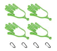PATIKIL Golf Gloves Stretcher, 4 Pack Plastic Keeper Support Rack Holder Dryer Hanger Frame with Hanging Hooks for Sports Gloves Maintenance, Green