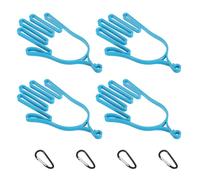 PATIKIL Golf Gloves Stretcher, 4 Pack Plastic Keeper Support Rack Holder Dryer Hanger Frame with Hanging Hooks for Sports Gloves Maintenance, Blue