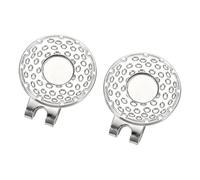 PATIKIL Golf Hat Clip, 2 Pack Metal Cap Clamp with Magnetic Removable Ball Marker Holder Golf Accessories for (Women & Men), Silver