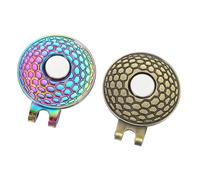 PATIKIL Golf Hat Clip, 2 Pack Metal Cap Clamp with Magnetic Removable Ball Marker Holder Golf Accessories for (Women & Men), Silver, Bronze