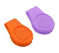 PATIKIL Golf Hat Clip, 2 Pack Silicone Cap Clamp with Magnetic Removable Ball Marker Holder Golf Accessories for (Women & Men), Purple, Orange
