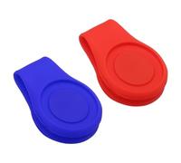 PATIKIL Golf Hat Clip, 2 Pack Silicone Cap Clamp with Magnetic Removable Ball Marker Holder Golf Accessories for (Women & Men), Red, Dark Blue