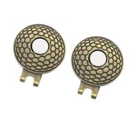 PATIKIL Golf Hat Clips, 2 Pack Metal Cap Clamp with Magnetic Removable Ball Marker Holder Golf Accessories for (Women & Men), Bronze