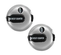 PATIKIL Golf Score Counter, 2 Pack Mini Golf Shot Stroke Attachment Counter Clicker Clip for Golfers Glove Bag Hat, Silver Tone Black