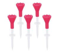 PATIKIL Golf Tee, 5 Pack Adjustable Height Plastic Golf Tees with Triangle Mark Golf Training Driving Range Tee Golf Accessories, Red (3-1/2 Inch)