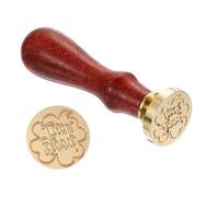 PATIKIL Good Luck Wax Seal Stamp, Sealing Wax Stamp Classic Retro Removable Brass Head Wooden Handle for Envelope Invitation Cards, Brown