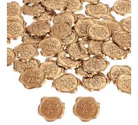 PATIKIL Good Luck Wax Seal Stickers, 50 Pack Embossed Self Adhesive Sticker for Envelope Letter Wedding Invitation Card Birthday Party Gift, Gold