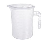 PATIKIL Graduated Beaker, 1000ml PP Plastic Double-Sided Scale Liquid Measuring Cup Liquid Measure Mug Container with Handle and Lid for Lab Kitchen Home Cooking Bakery, Transparent