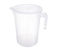 PATIKIL Graduated Beaker, 5000ml PP Plastic Double-Sided Scale Liquid Measuring Cup Liquid Measure Mug Container with Handle and Lid for Lab Kitchen Home Cooking Bakery, Transparent