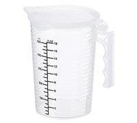 PATIKIL Graduated Beaker, 500ml PP Plastic Liquid Measuring Cup Double Sided Black Graduations with Handle Lid and Spout for Lab Kitchen Home