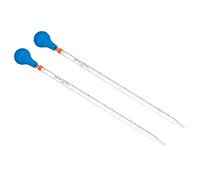 PATIKIL Graduated Dropper Pipettes Kit, 2pcs 10ml Borosilicate Glass Pipette with Rubber Cap for Transfer Liquid for Lab, Chemistry, Clear
