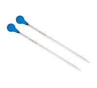 PATIKIL Graduated Dropper Pipettes Kit, 2pcs 2ml Borosilicate Glass Pipette with Rubber Cap for Transfer Liquid for Lab, Chemistry, Clear