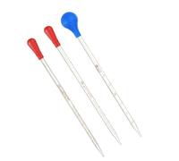 PATIKIL Graduated Dropper Pipettes Kit, 3 Pack 1ml/2ml/3ml Borosilicate Glass Pipette with Rubber Squeeze Bulb for Transfer Liquid for Lab, Chemistry