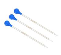 PATIKIL Graduated Dropper Pipettes Kit, 3pcs 1ml Borosilicate Glass Pipette with Rubber Cap for Transfer Liquid for Lab, Chemistry, Clear