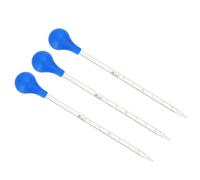 PATIKIL Graduated Dropper Pipettes Kit, 3pcs 3ml Borosilicate Glass Pipette with Rubber Cap for Transfer Liquid for Lab, Chemistry, Clear