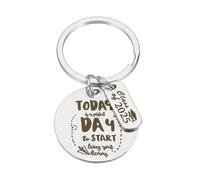 PATIKIL Graduation Keychain, College Graduation Inspirational Present Tag DIY Creative Key Ring Creation Key Chain with Velvet Pouch, Silver