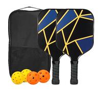 PATIKIL Graphite Pickleball Paddles Set of 2, USA Pickleball Approved Pickleball Set, Carbon Fiber Surface, Anti-Slip Sweat-Absorbing Grip, 4 Pickleball, Portable Carry Bag