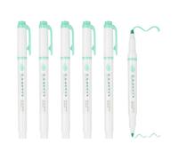 PATIKIL Gray Green Highlighter, 6 Pcs Soft Highlighters Dual Tip High Lighters No Bleeds Highliters Pens Neon Cute Clear View Bright Marker for Offices Reading (AHMT6201D)