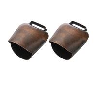 PATIKIL Grazing Iron Bells for Cow Horse, 2 Pcs Farm Animal Cow Bells Noise Makers, Cattle Farm Animal Copper Loud Bronze Bells, 2.3 x 2 x 2.6", Red Patina