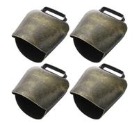 PATIKIL Grazing Iron Bells for Cow Horse, 4 Pcs Farm Animal Cow Bells Noise Makers, Cattle Farm Animal Copper Loud Bronze Bells, 2.3 x 2 x 2.6, Green Patina