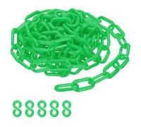 PATIKIL Green Plastic Chain, 10 ft 6mm Safety Barrier Chain for Crowd Control, Queue Line, Parking, Fence, Gate, Concert, Construction Site and Decoration