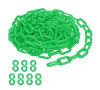 PATIKIL Green Plastic Chain, 16 ft 6mm Safety Barrier Chain for Crowd Control, Queue Line, Parking, Fence, Gate, Concert, Construction Site and Decoration
