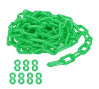 PATIKIL Green Plastic Chain, 16 ft 8mm Safety Barrier Chain for Crowd Control, Queue Line, Parking, Fence, Gate, Concert, Construction Site and Decoration