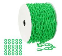 PATIKIL Green Plastic Chain, 164 ft 6mm Safety Barrier Chain Large Plastic Chain Long for Crowd Control, Queue Line, Parking, Fence, Gate, Concert, Construction Site Decoration