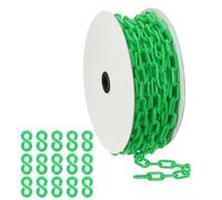 PATIKIL Green Plastic Chain, 72 ft 6mm Safety Barrier Chain Large Plastic Chain Long for Crowd Control, Queue Line, Parking, Fence, Gate, Concert, Construction Site Decoration