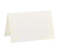 PATIKIL Greeting Cards,50Pcs Favor Decor Foldable Blank Card for Wedding Party DIY Table Name Place Cards,Gold Tone Point White