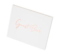 PATIKIL Guest Book, 100 Pages Wedding Guest Sign in Book Reception Signature Book Party Decorations Supplies for Birthday Bridal Shower, Rose Gold