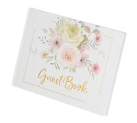 PATIKIL Guest Book, Wedding Guest Sign Book Reception Signature Book Party Decorations Supplies for Birthday Bridal Shower, Pink Rose
