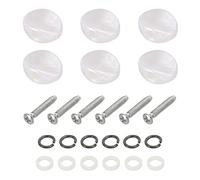 PATIKIL Guitar Tuning Peg Button Machine Head Oval and Concave Acrylic Buttons White for Electric/Folk/Acoustic Guitars with 6 Screws 12 Ferrules