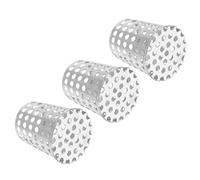 PATIKIL Gutter Guard Filter 2"-1.6", 3 Pack 50 x 40 mm PVC Termination Cap Mesh Screen Vent Cover Stainless Steel Conical Exhaust Pipe Cover Guard Filter Strainer for Downspout Silver