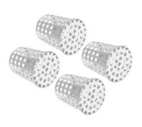 PATIKIL Gutter Guard Filter 2"-1.6", 4 Pack PVC Termination Cap Mesh Screen Vent Cover Stainless Steel Conical Exhaust Pipe Cover Guard Filter Strainer for Downspout Silver