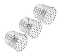 PATIKIL Gutter Guard Filter 2.5"-2", 3 Pack 63 x 50 mm PVC Termination Cap Mesh Screen Vent Cover Stainless Steel Conical Exhaust Pipe Cover Guard Filter Strainer for Downspout Silver