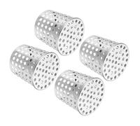 PATIKIL Gutter Guard Filter 2.5"-2", 4 Pack 63 x 50 mm PVC Termination Cap Mesh Screen Vent Cover Stainless Steel Conical Exhaust Pipe Cover Guard Filter Strainer for Downspout Silver