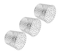 PATIKIL Gutter Guard Filter 3.3"-2.7", 3 Pack 83 x 68 mm PVC Termination Cap Mesh Screen Vent Cover Stainless Steel Conical Exhaust Pipe Cover Guard Filter Strainer for Downspout Silver