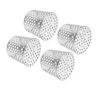 PATIKIL Gutter Guard Filter 3.3"-2.7", 4 Pack 83 x 68 mm PVC Termination Cap Mesh Screen Vent Cover Stainless Steel Conical Exhaust Pipe Cover Guard Filter Strainer for Downspout Silver