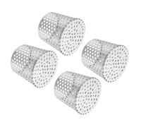 PATIKIL Gutter Guard Filter 3.5"-3", 4 Pack PVC Termination Cap Mesh Screen Vent Cover Stainless Steel Conical Exhaust Pipe Cover Guard Filter Strainer for Downspout Silver